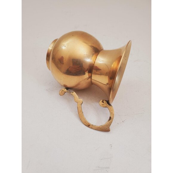 vintage brass vase - vintage brass vase - brass vase with handle - vintage brass - Picture 5 of 10